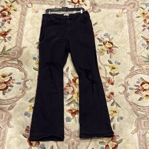 Black/Dark Grey Flare Jeans